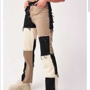 Jaded London Inspired Patchwork Jeans